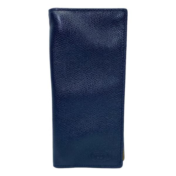 TOD&apos;S トッズ 財布 長財布 二つ折り財布 折り財布 ロングウォレット ロゴ レザー ネイビー