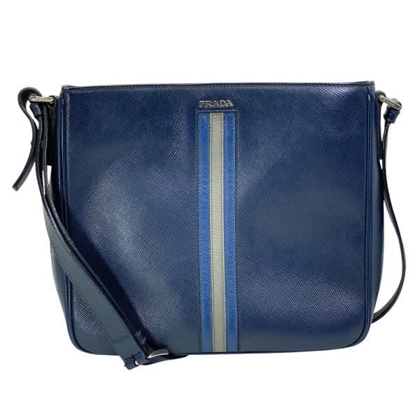PRADA プラダ ショルダーバッグ メッセンジャーバッグ ストライプ V1082R サフィアーノレ...