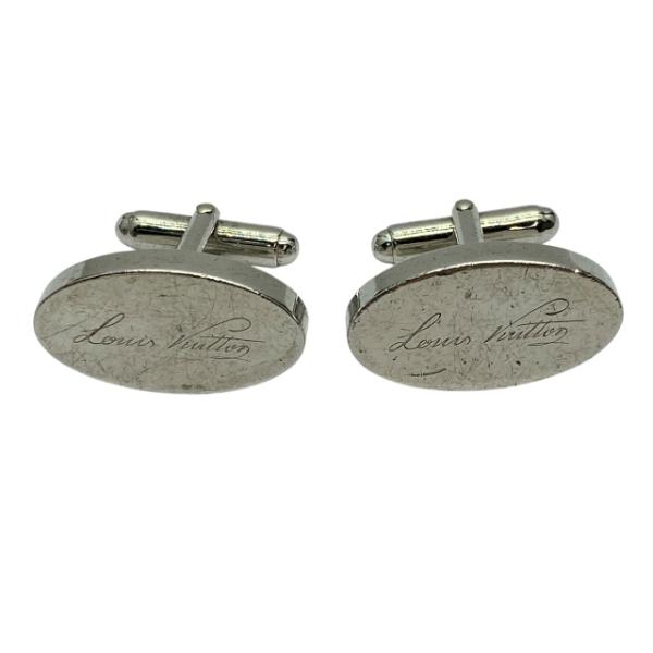 LOUIS VUITTON ルイヴィトン カフス カフリンクス アクセサリー ロゴ メタル 筆記体 ...