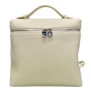 Loro Piana ロロピアーナ エクストラポケット バックパック リュックサック ショルダーバッグ ハンドバッグ L23.5 レザー ホワイト