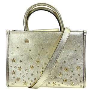 JIMMY CHOO ジミーチュウ VARENNES ヴァレンヌ AVENUE S TOTE アベニュー トートバッグ 2WAY スター 232AVENUE スタッズ レザー ゴールド