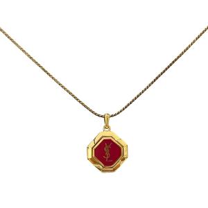 Yves Saint Laurent イヴ・サンローラン YSLロゴ ネックレス ペンダント アクセサリー ヴィンテージ メタル ゴールド