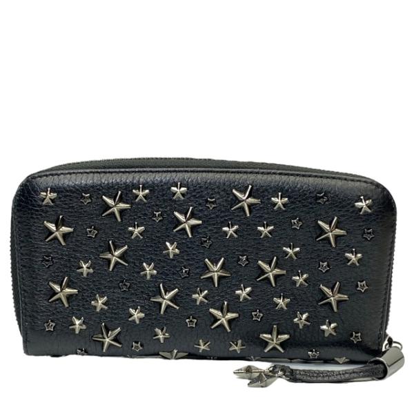 JIMMY CHOO ジミーチュウ 財布 長財布 ロングウォレット ラウンドファスナー スタースタッ...