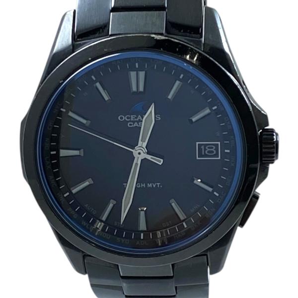 稼働品 CASIO カシオ OCEANUS オシアナス 電波ソーラー 3針 デイト 腕時計 メンズ ...