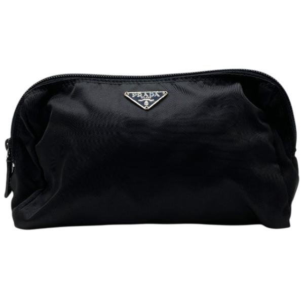 プラダ ポーチ 化粧ポーチ 小物入れ トライアングルロゴ ナイロン ブラック PRADA