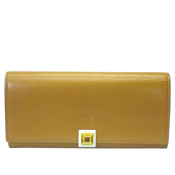 FENDI フェンディ 長財布 財布 ロングウォレット 二つ折り財布 折り財布 ロゴ スタッズ レザ...