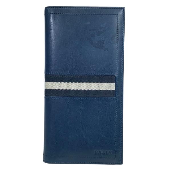 BALLY バリー タリオ 財布 長財布 ロングウォレット 二つ折り財布 折り財布 レザー ネイビー