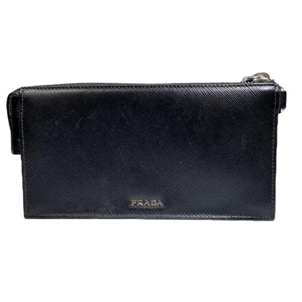 PRADA プラダ 2ZH063 スマートフォンケース ポーチ 小物入れ ロゴ サフィアーノレザー ...