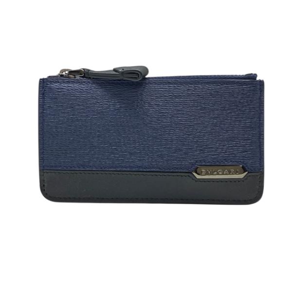 ブルガリ 282775 セルペンティ コインケース キーリング付き 小銭入れ ロゴ ネイビー ブラッ...