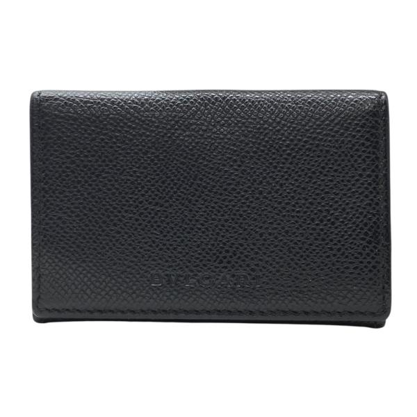 ブルガリ コインケース コインパース 小銭入れ カードケース ロゴ ブラック グレインレザー 282...