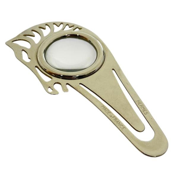 エルメス シュバル ルーペ 拡大鏡 ブックマーカー しおり 馬 ホース アニマル メタル ロゴ シル...