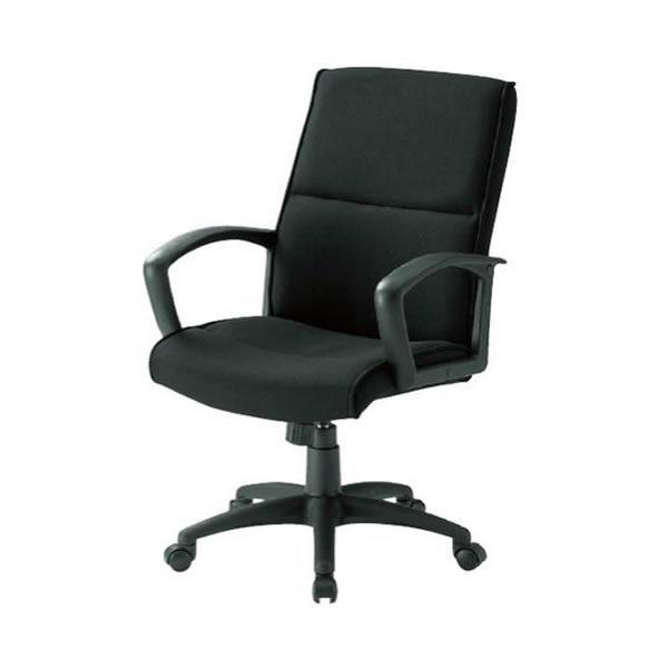 マネージャーチェア　肘付き　布張り　ブラック FTX-3