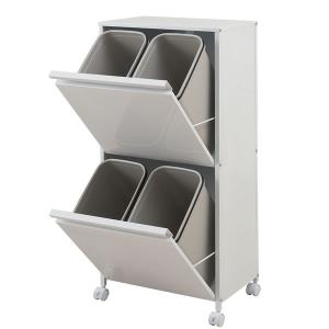 日本製 ダストボックス スチール製 分別ゴミ箱 15リットル 4分別 幅