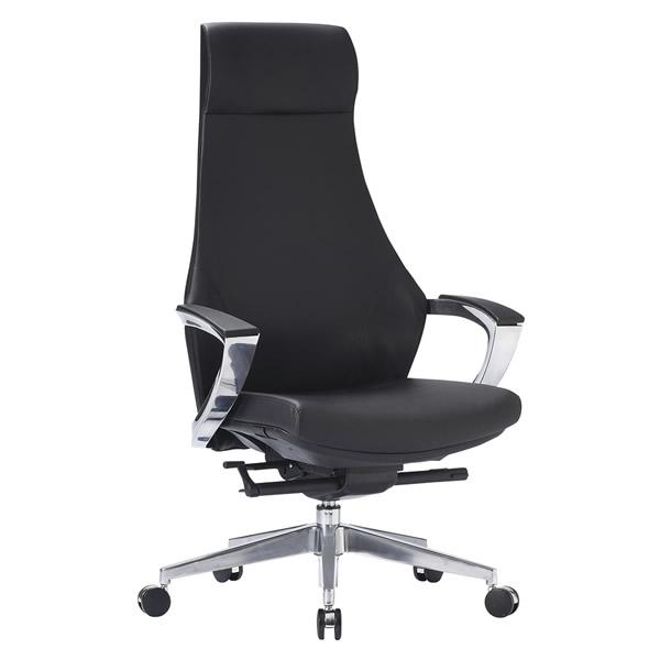 オフィスチェア　プレジデントチェア　ハイバックタイプ（本革＋ビニールレザー張り） R-5855-L