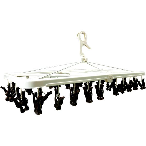 ヒラノトレーディング ローラー付き ワイヤー角型ハンガー 42ピンチ