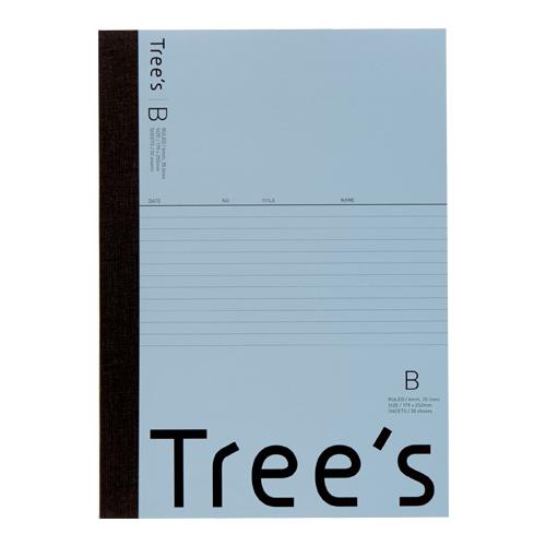 日本ノート スタンダードノート Tree's B5サイズ B罫30枚 ブルーグレー UTR3BGR