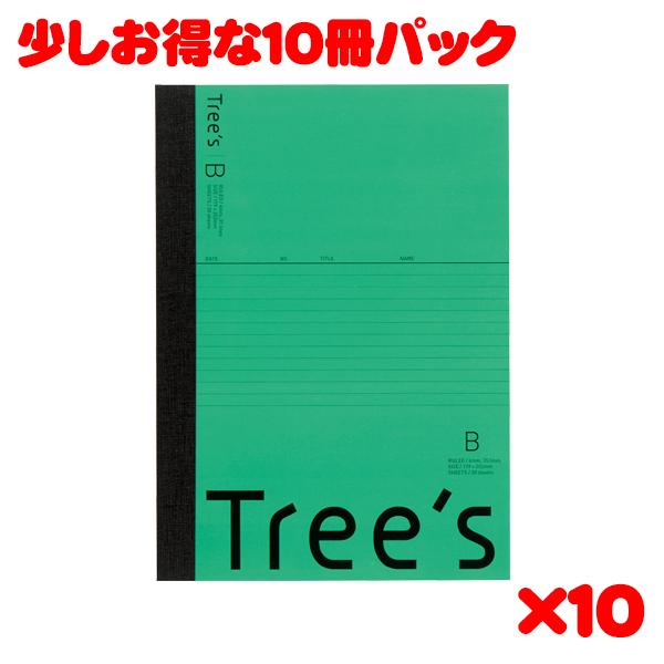 日本ノート スタンダードノート Tree&apos;s B5サイズ B罫30枚 グリーン UTR3BG 10冊...