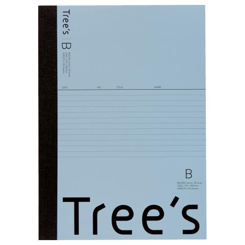 日本ノート スタンダードノート Tree&apos;s B5サイズ B罫50枚 ブルーグレー UTR5BGR
