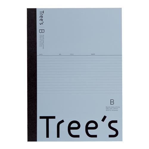 日本ノート スタンダードノート Tree's A4サイズ B罫40枚 ブルーグレー UTRBA4GR
