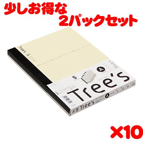 日本ノート スタンダードノート Tree's B5サイズ A罫30枚 5冊束　クリーム UTR3A0...