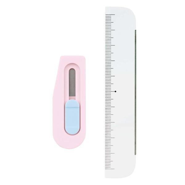 プラス PLUS ステーショナリーキット team-demi チームデミ カッター＋ルーラー もも ...