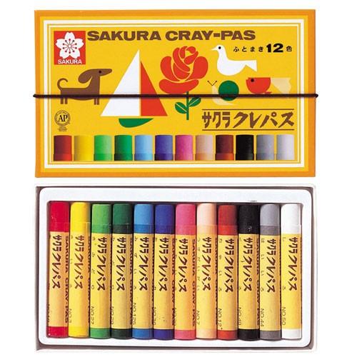 サクラクレパス クレパス太巻 12色（ゴムヒモ付） LP12R