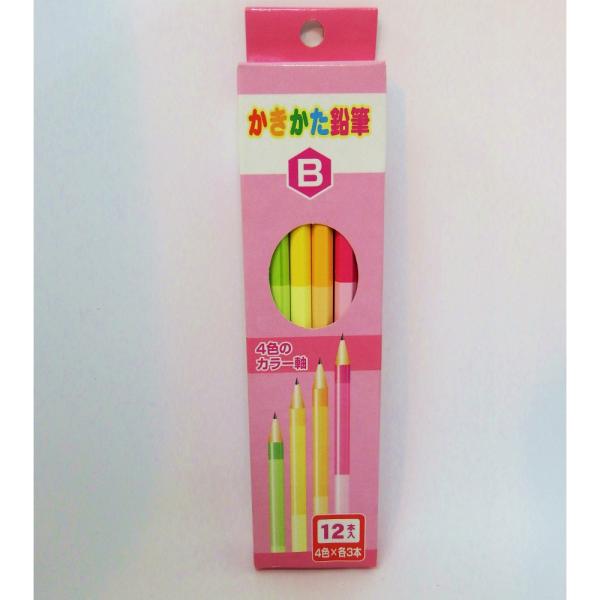 サンフレイムジャパン　4色軸のかきかた鉛筆　Ｂ　女　ダース　500-2301 5002301