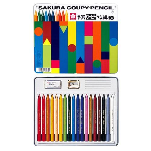 サクラクレパス クーピーペンシル 18色 缶入り FY18