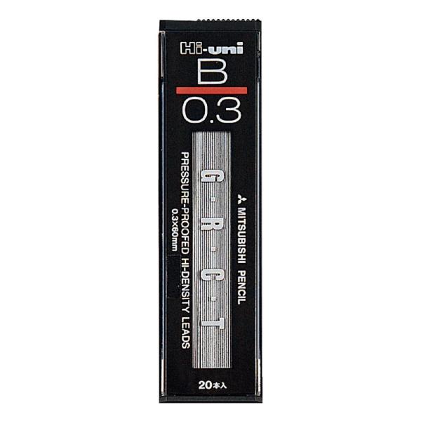 ＜三菱鉛筆＞ シャープペン替芯ハイユニ Hi-uni  0.3mm　Ｂ　HU03300B
