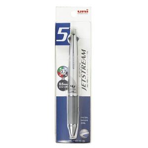 ＜三菱鉛筆＞ ジェットストリーム 4＆1 多機能ペン（4色+シャープペン）　0.7mm　細字シルバー...