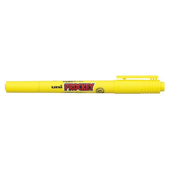 ＜三菱鉛筆＞プロッキー極細ツイン　水性顔料マーカー　黄色　PM120T.2