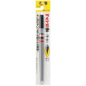 ぺんてる pentel 筆ペン 顔料 中字 XFP5M 黒 墨の商品画像