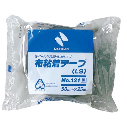 ニチバン　布粘着テープ　中軽量物封かん用　黒 1216-50