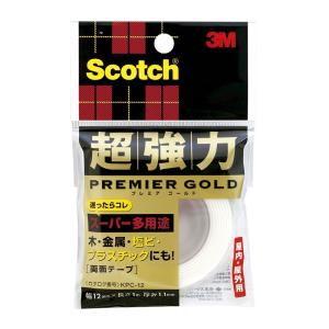 スリーエム 3M スコッチ Scotch 超強力 両面 テープ プレミアゴールド  スーパー 多用途  KPC-12 接着 多目的 屋内外｜econvecoco