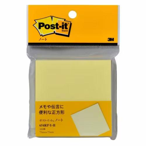 3M　654RP-Y-H　ポスト・イット　再生紙フック　イエロー