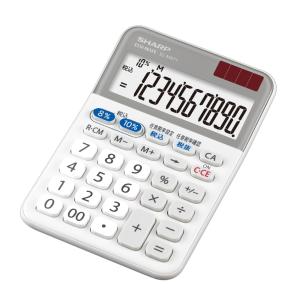 シャープ SHARP 軽減税率対応電卓 ミニナイスサイズタイプ EL-MA71-X 10桁 計算機 大型表示 早打ち｜econvecoco