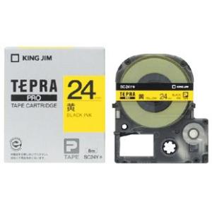 キングジム　テプラPROテープ　カラーカートリッジ　黄ラベル　24mm　SC24Y