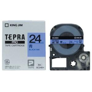 キングジム　テプラPROテープ　カラーカートリッジ　青ラベル　24mm　SC24B