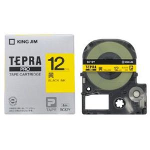 キングジム　テプラPROテープ　カラーカートリッジ　黄ラベル　12mm　SC12Y