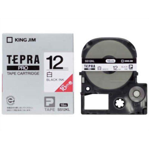 キングジム　テプラPROテープカートリッジ　白ラベル「ロング」　12mm　SS12KL