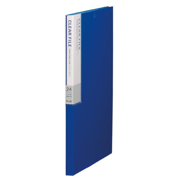 プラス(PLUS)デジャヴ クリアーファイル 溶着式 24ポケット A4-S オーシャンブルー FC...