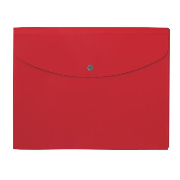 プラス(PLUS)ホルダー ポケット付エンベロープ マチ付 ヨコ型 レッド FL-121CH 10冊...