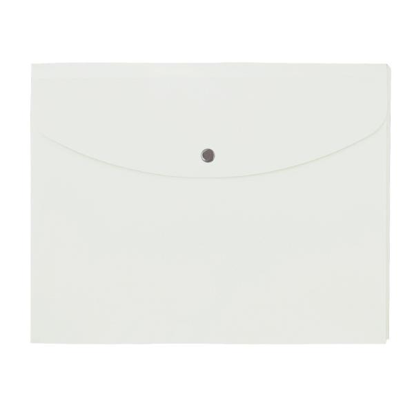 プラス(PLUS)ホルダー ポケット付エンベロープ マチ付 ヨコ型 ホワイト FL-121CH 10...