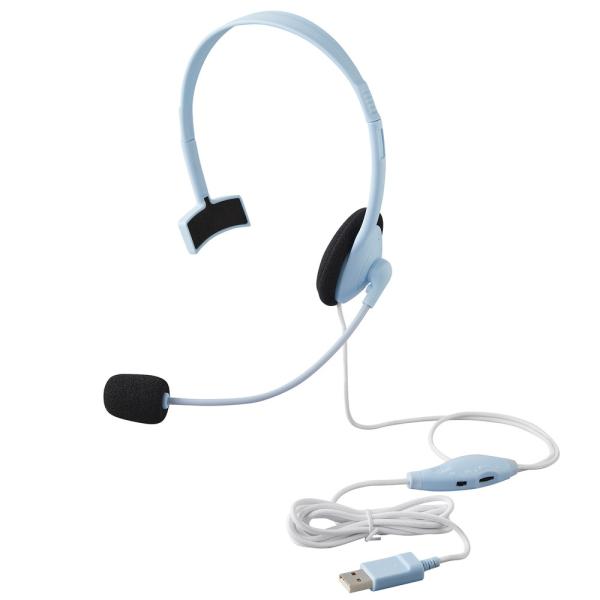 プラス PLUS 片ミミ快適 ヘッドセット ブルー TW-HS002