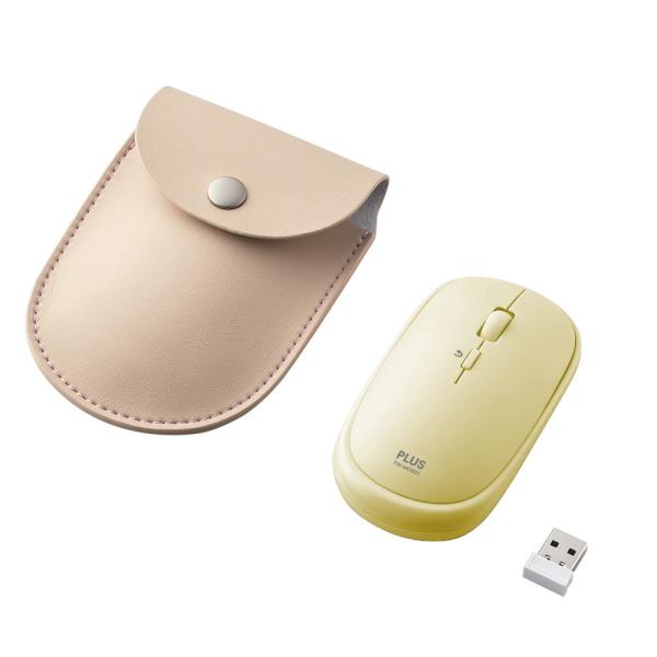 プラス PLUS 薄型 持ちハコビ マウス イエロー TW-MO001