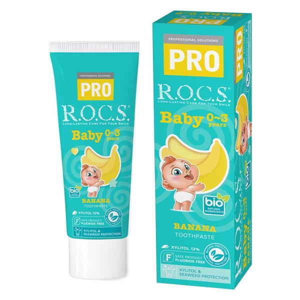 ロックスPRO 歯みがき ベビー バナナ 45g フッ素不使用 ROCS PRO 歯磨き粉 Baby...