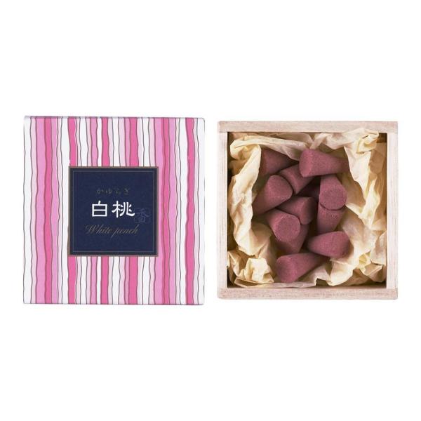 日本香堂 かゆらぎ 白桃 コーン型 12個入 38454 アロマ お香