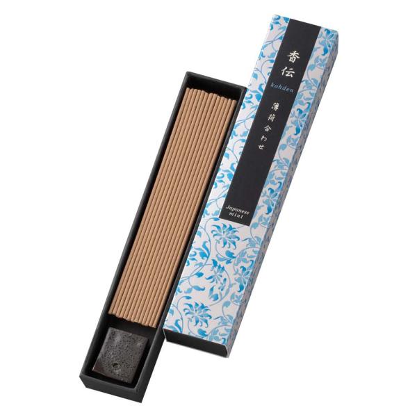 日本香堂 香伝 薄荷合わせ スティック40本入 香立付 38655 線香 アロマ お香