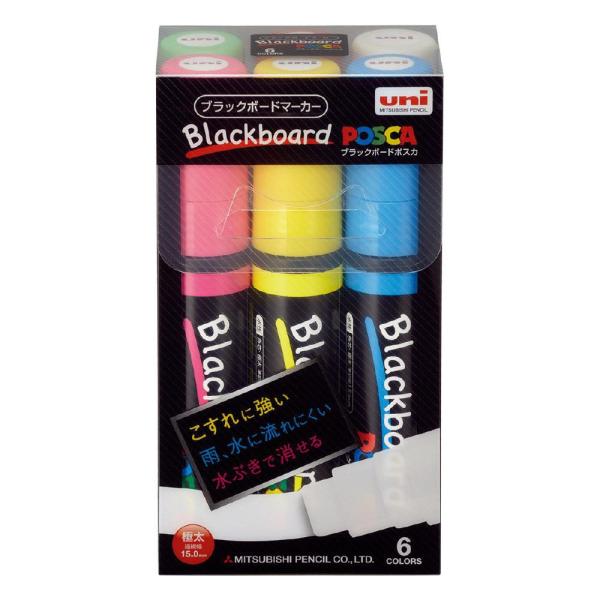 ＜三菱鉛筆＞ブラックボードポスカ 極太 ６色セット PCE50017K6C