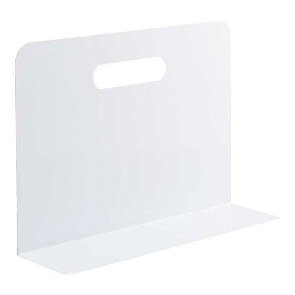 ブックエンド・ワイドタイプ（マグネット付） 白 A7352-0